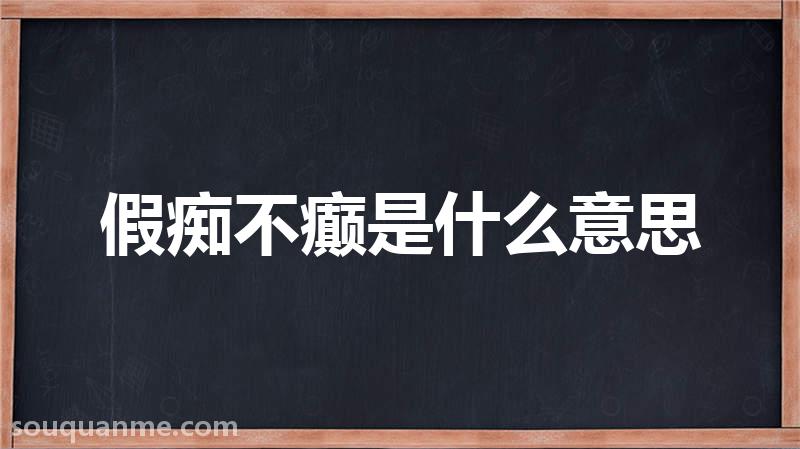 假痴不癫是什么意思 假痴不癫的拼音 假痴不癫的成语解释